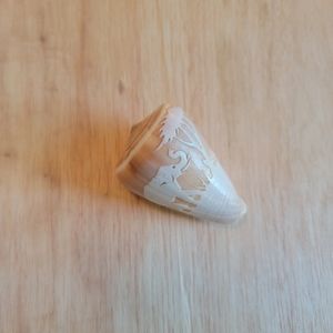 Spiral Seashell with Elephant Carving/Etching
